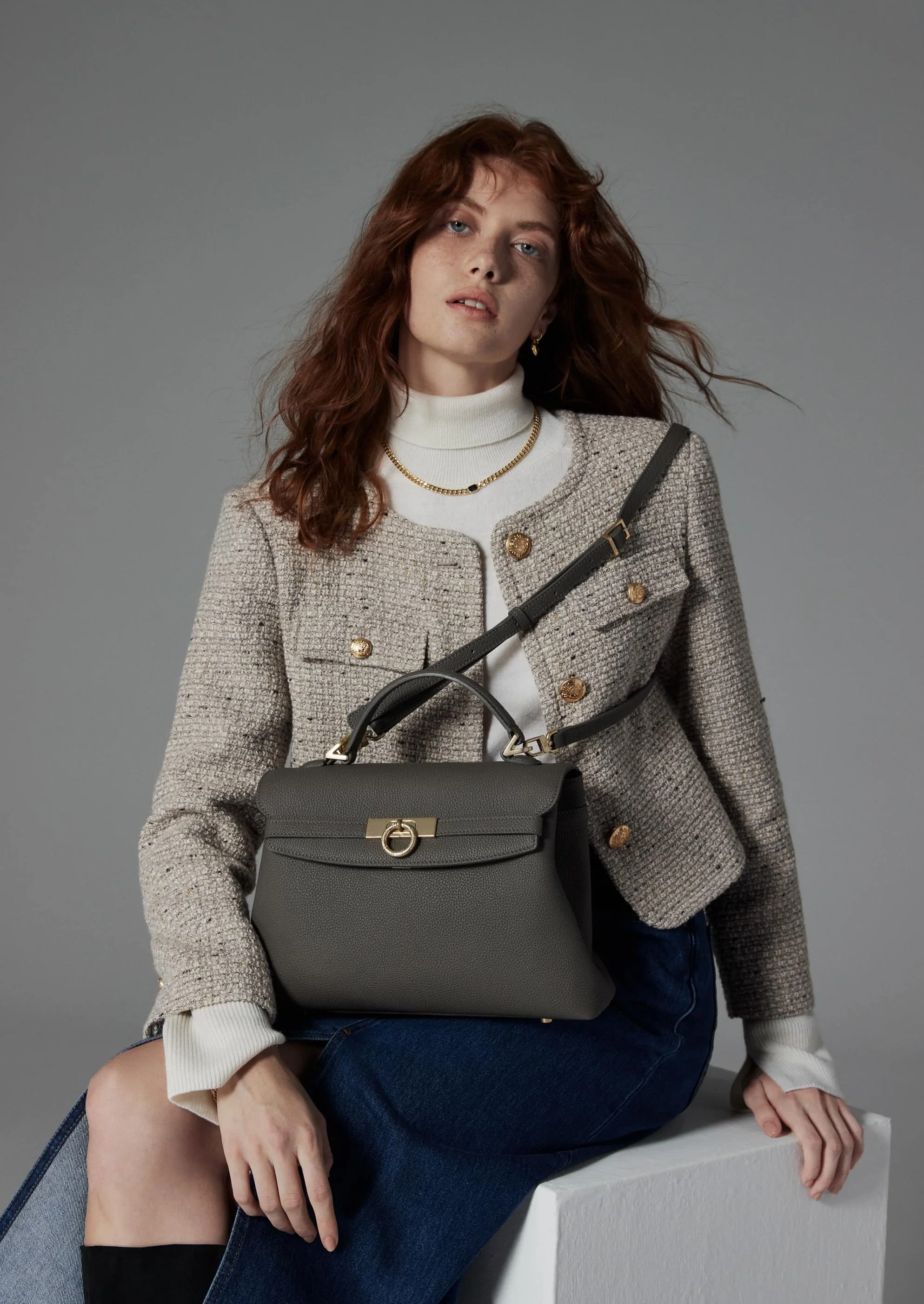 Grace Medium Soft Top Handle Bag - Image 11